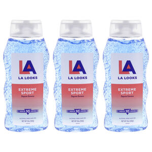 Extreme Sport Hold 10 Plus Level Hair Gel - Pack of 3 by L.A. Looks 20 oz Gel